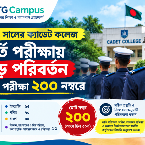 ২০২৭ সালের ক্যাডেট কলেজ ভর্তি পরীক্ষায় বড় পরিবর্তন, লিখিত পরীক্ষা ২০০ নম্বরে